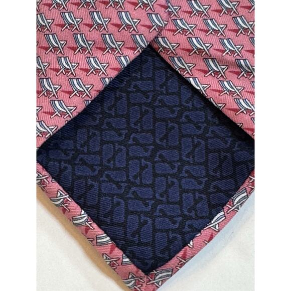 Vineyard Vines Pink Silk Tie Beach Chairs Preppy Summer - Picture 3 of 8